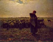 Jean-Franc Millet, Shepherdess with her flock
